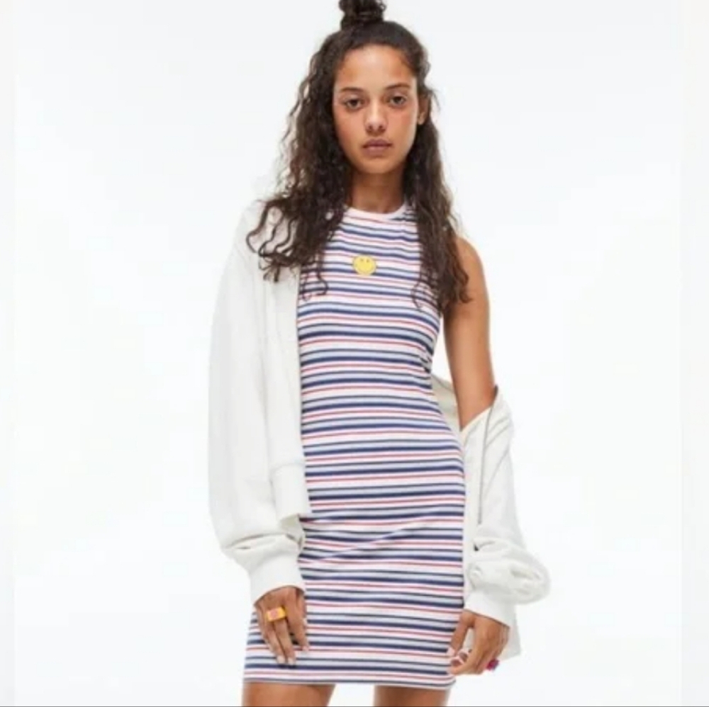 Smiley X H&M Striped Halter Neck Dress Size XS NWT